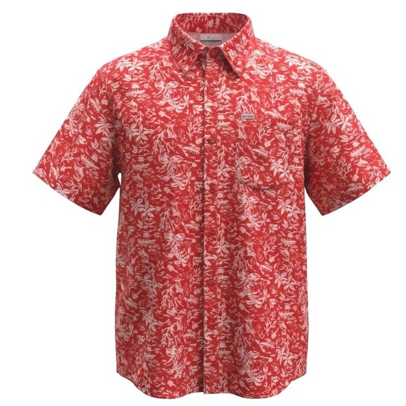 Columbia PFG Ohio State Buckeyes Super Slack Tide Shirt Red Mens M - Picture 3 of 10